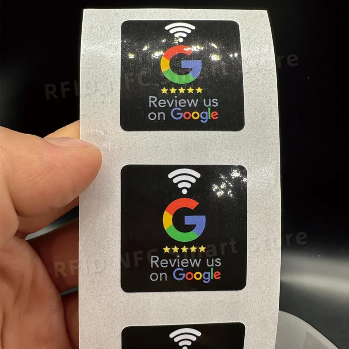 Waterproof NTAG215 NFC Stickers (30mm) - Google Review Tags w/ 504Bytes Memory | 13.56MHz Frequency | Instant Rating Booster - ملصقات إن إف سي لتقييمات جوجل - مقاس ٣٠ مم | مقاومة للماء | سعة تخزين ٥٠٤ بايت | تعزيز التقييمات بلمسة واحدة - Image 1