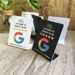 3x4 Inch Multilingual NFC Google Review Stand - حامل تقييمات جوجل بخمس لغات | Boost Reviews Fast | NTAG213 Certified | شحن سريع السعودية - Image 3