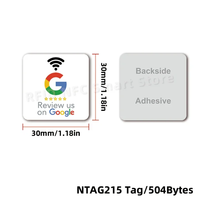 Waterproof NTAG215 NFC Stickers (30mm) - Google Review Tags w/ 504Bytes Memory | 13.56MHz Frequency | Instant Rating Booster - ملصقات إن إف سي لتقييمات جوجل - مقاس ٣٠ مم | مقاومة للماء | سعة تخزين ٥٠٤ بايت | تعزيز التقييمات بلمسة واحدة - Image 2
